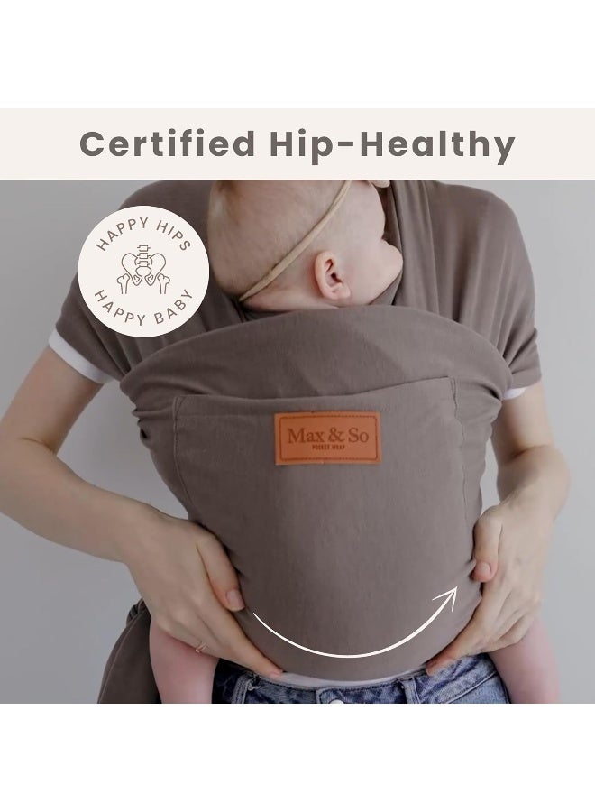 Max&So Baby Wrap Carrier - Premium Cotton Baby Carrier Wrap for Newborn to Toddler- Infant Carrier- Baby Holder One Size Fits All with Front Pocket by Max&so - Image 5